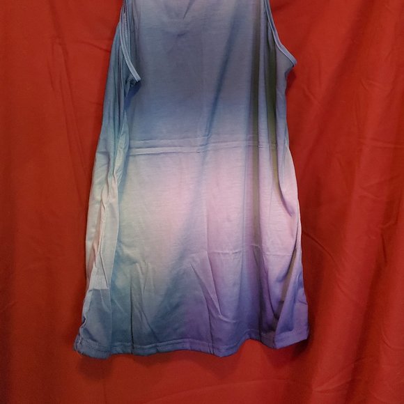 NWT White & Green gradient / tie dye tank Vogue - Picture 3 of 5